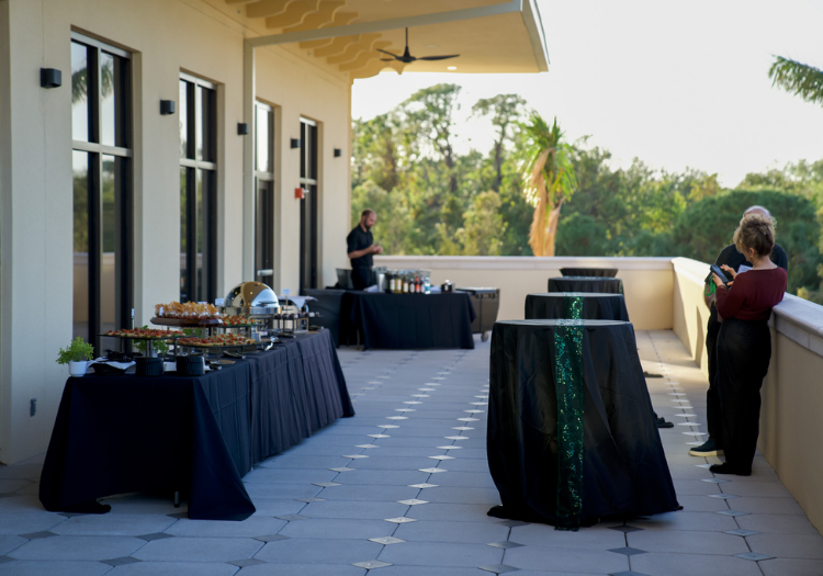 second floor terrace at USF Sarasota-Manatee