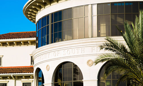 Picture of the exterior of a building on USF's Sarasota-Manatee campus