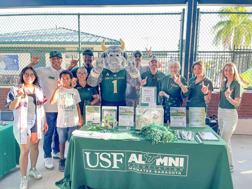 Recent alumni events included a tour of the Campus Student Center and Atala Residence Hall and USF Sarasota-Manatee Night at the Marauders.