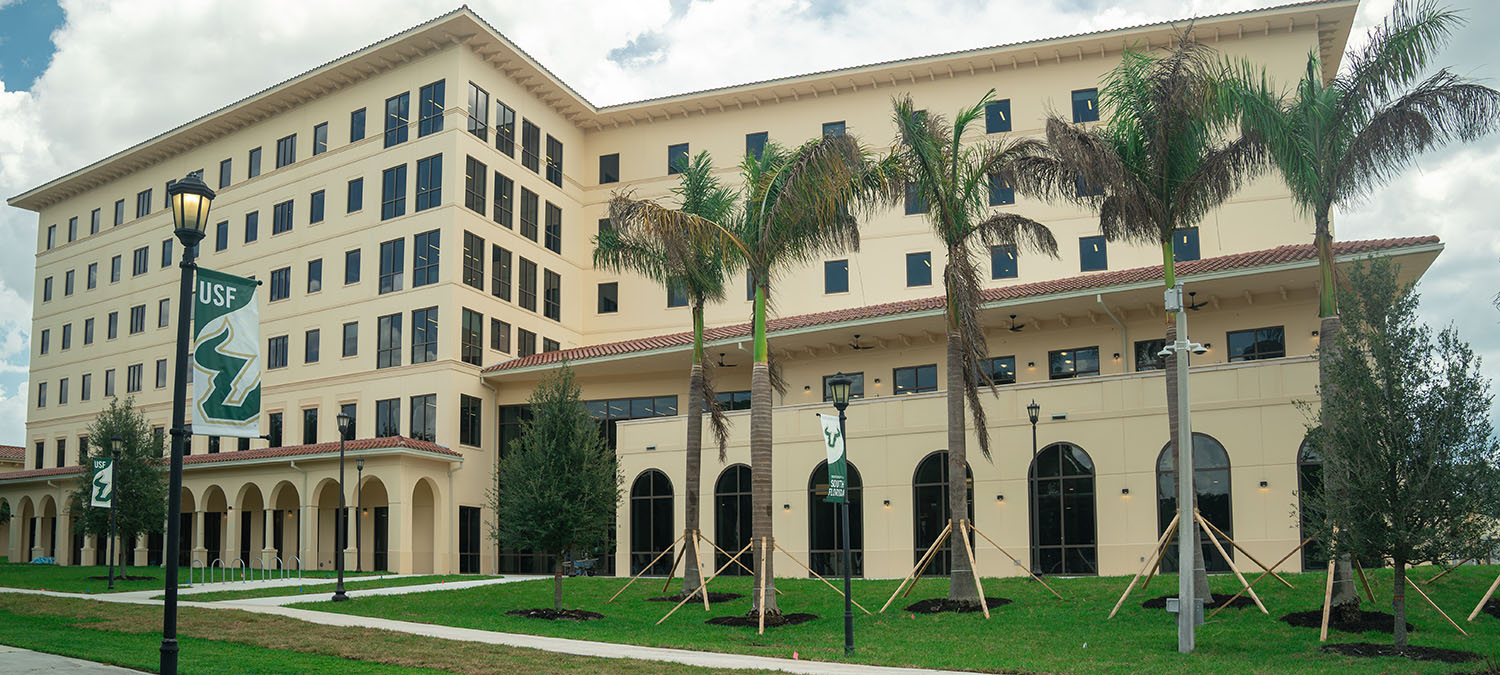 Outside shot of  Sarasota-Manatee's Atala Residence Hall