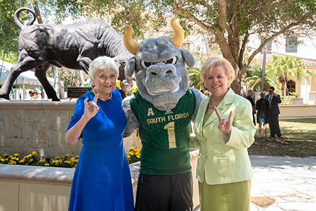 Regional Chancellor Karen Holbrook, Rocky and President Rhea Law