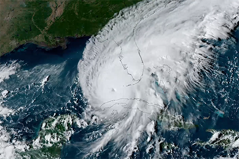 Satallite image of hurricane over Florida