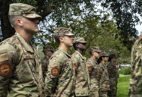 Military students in formation