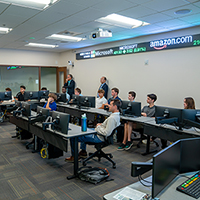 High school students in the Bloomberg Lab