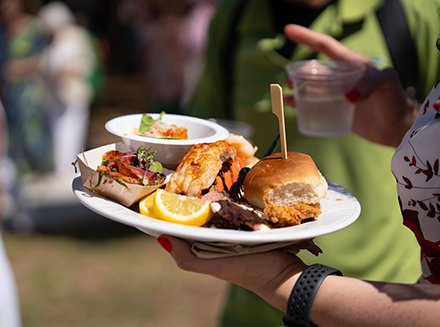 A plate of food at Brunch on the Bay