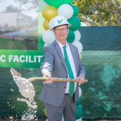 Brett Kemker at STEM groundbreaking